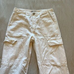 Zara Cream/White Cargo Jeans